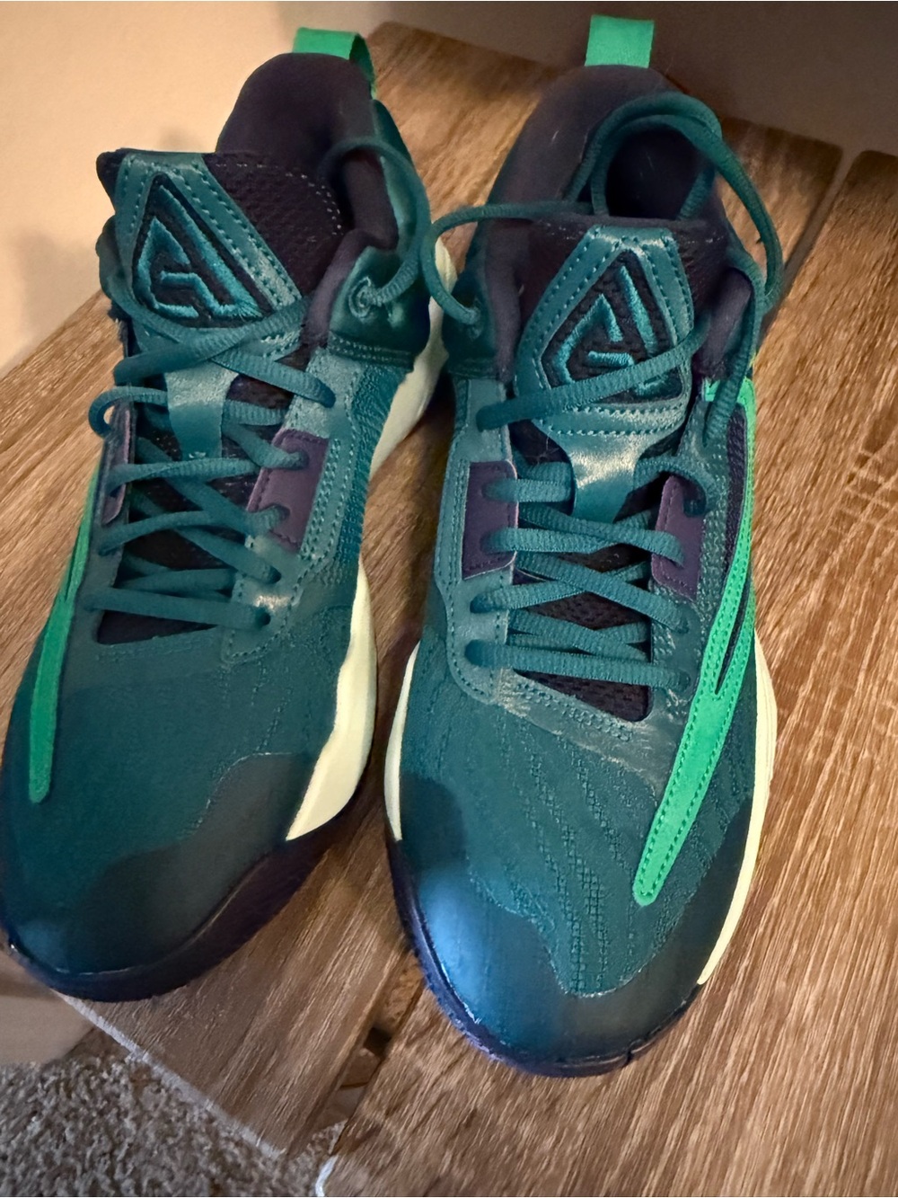 Nike Men's Dark Teal and Emerald Low-Top Sneakers